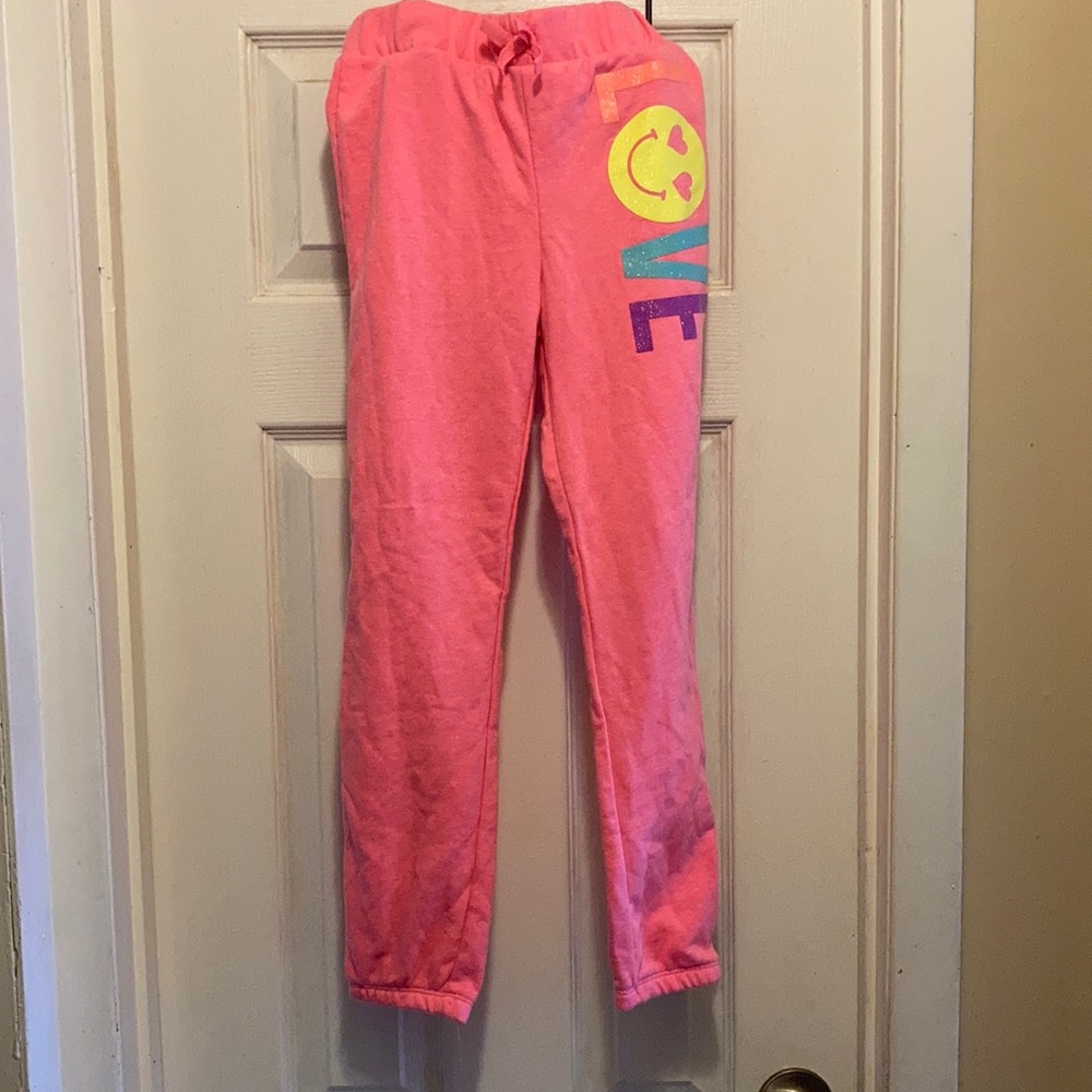 Girls pink sweat pants